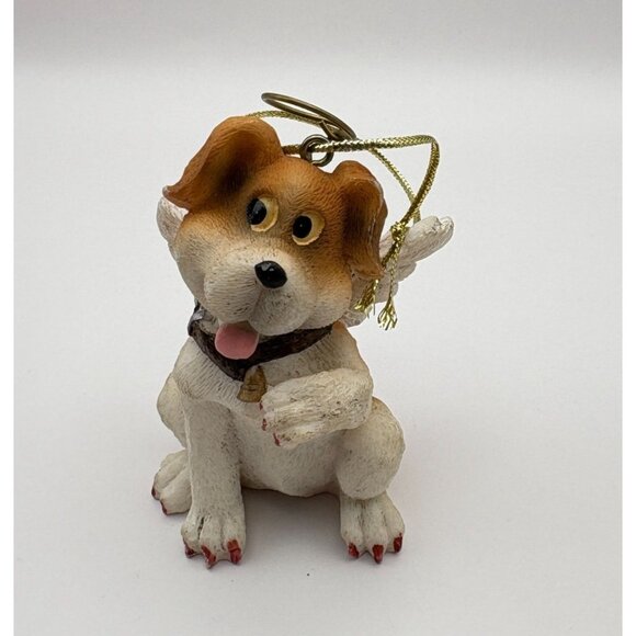 Vintage Angel Dog Christmas Tree Ornament Jack Russell Terrier Puppy Halo - Picture 8 of 8